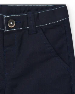 Bermuda bleu marine pour garçon avec ourlet retroussé
