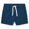 Bermuda bleue pour garçon avec taille ajustable et imprimé