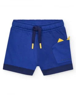 Bermuda bleue pour garçon avec cordon jaune