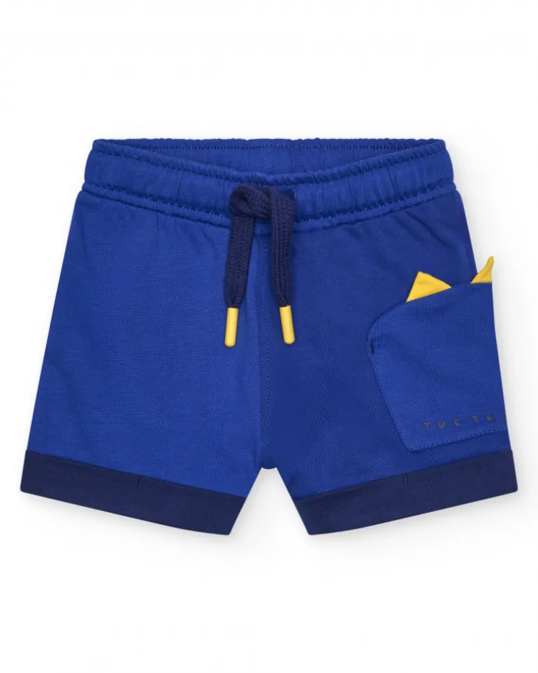 Bermuda bleue pour garçon avec cordon jaune