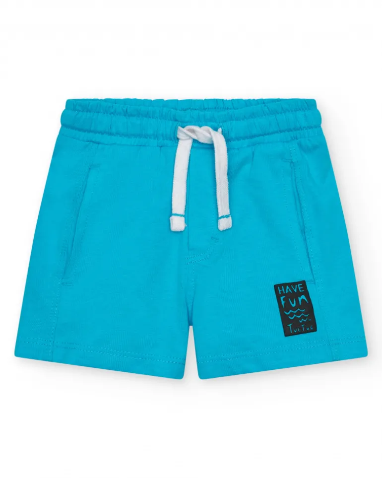 Bermuda bleue pour garçon avec taille élastique
