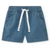 Bermuda bleue pour garçon avec taille ajustable et poches
