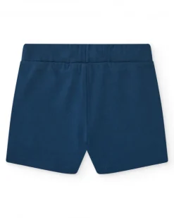 Bermuda bleue pour garçon avec taille ajustable et imprimé