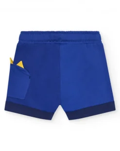 Bermuda bleue pour garçon avec cordon jaune
