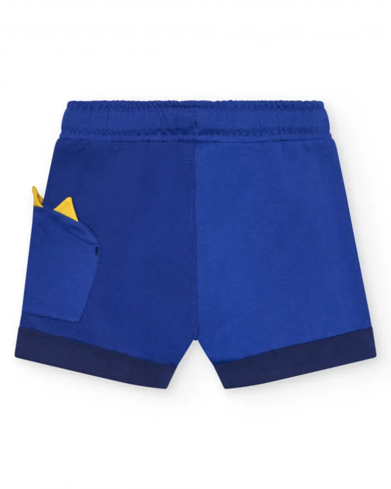 Bermuda bleue pour garçon avec cordon jaune