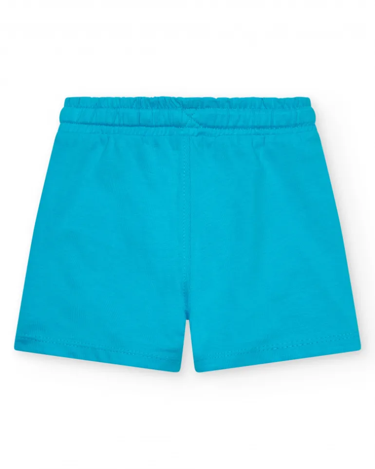 Bermuda bleue pour garçon avec taille élastique