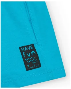 Bermuda bleue pour garçon avec taille élastique