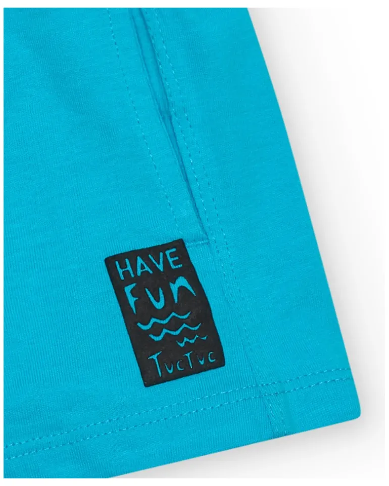 Bermuda bleue pour garçon avec taille élastique