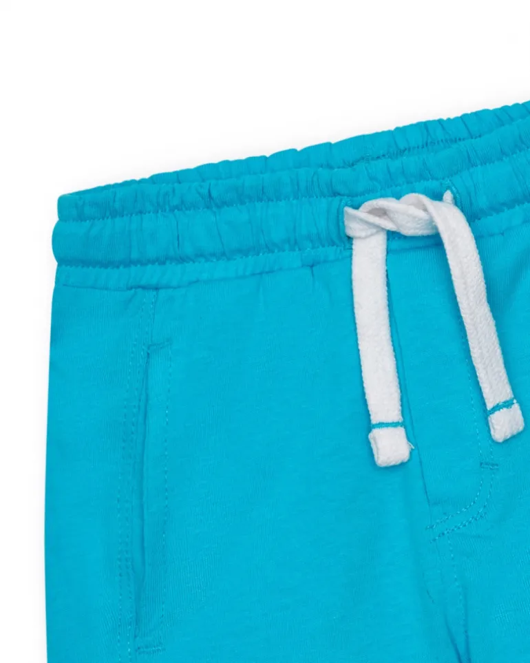 Bermuda bleue pour garçon avec taille élastique