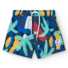 Bermuda de bain bleu marine pour garçon avec imprimé et taille ajustable