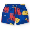 Bermuda de bain bleue pour garçon avec animaux et taille ajustable