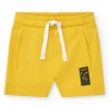 Bermuda jaune pour garçon avec cordon ajustable et poches