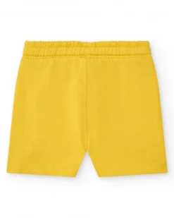 Bermuda jaune pour garçon avec cordon ajustable et poches
