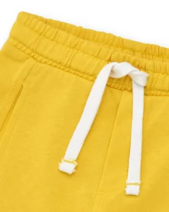 Bermuda jaune pour garçon avec cordon ajustable et poches