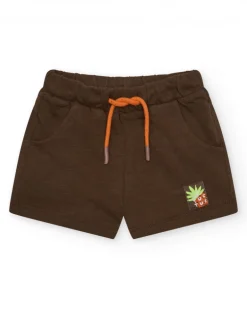 Bermuda marron pour garçon avec taille élastique