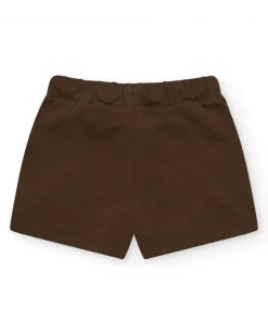 Bermuda marron pour garçon avec taille élastique