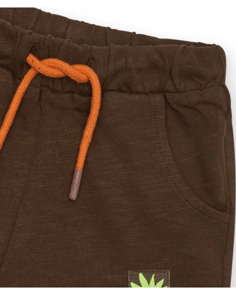 Bermuda marron pour garçon avec taille élastique