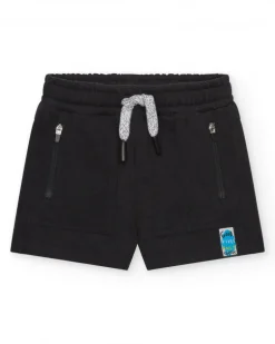 Bermuda noire pour garçon avec taille ajustable