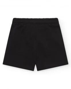 Bermuda noire pour garçon avec cordon blanc ajustable
