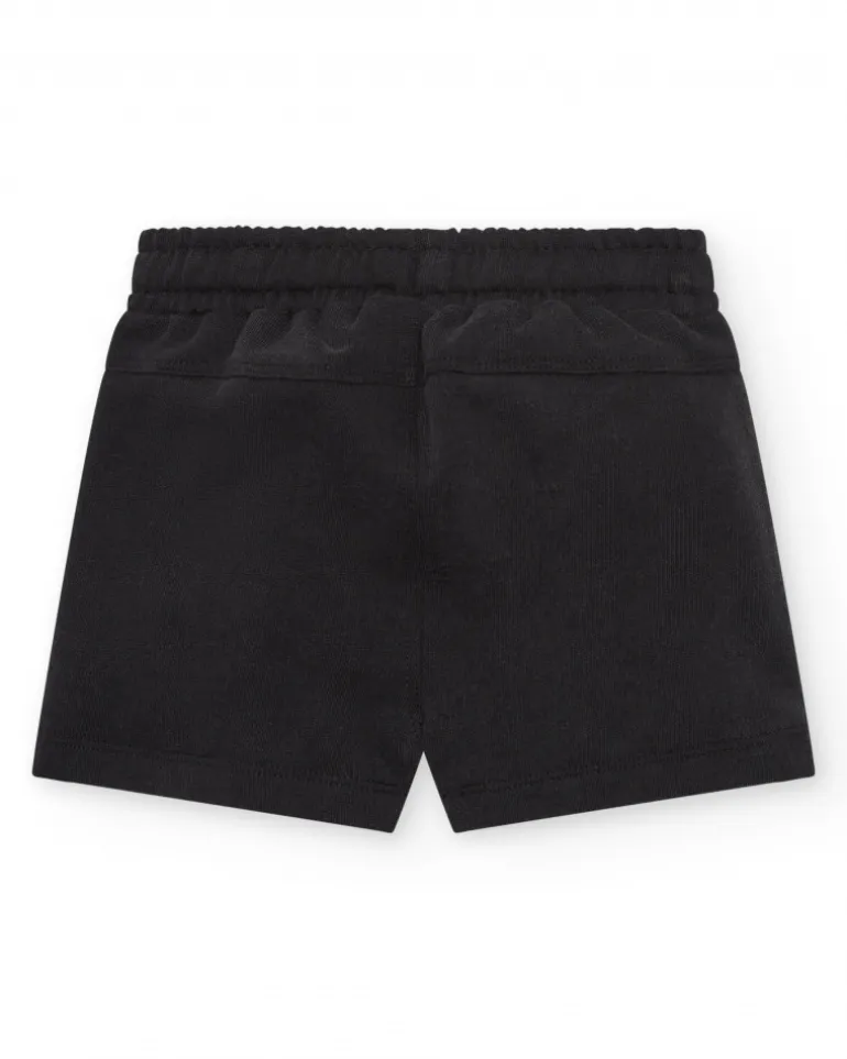 Bermuda noire pour garçon avec taille ajustable