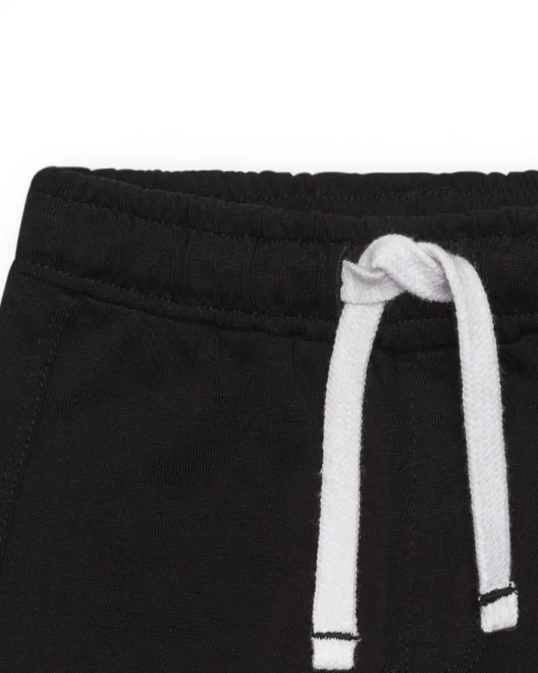 Bermuda noire pour garçon avec cordon blanc ajustable