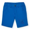 Bermuda para niño en azul eléctrico con estampado de palmera