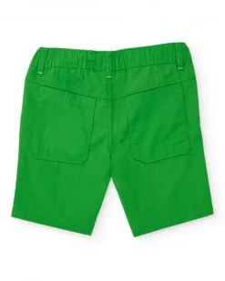 Bermuda para niño en verde con estampado de palmera