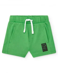 Bermuda verte pour garçon avec phrase "Have Fun"