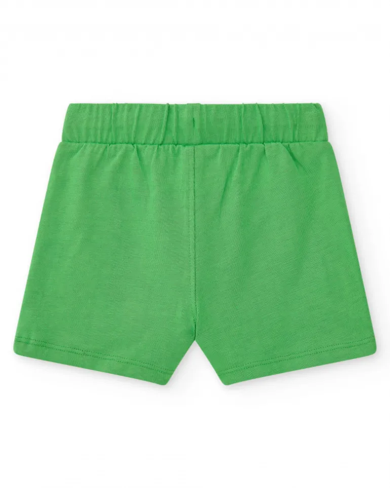 Bermuda verte pour garçon avec phrase "Have Fun"