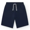 Bermudas pour garçon en bleu marine avec taille ajustable et poches