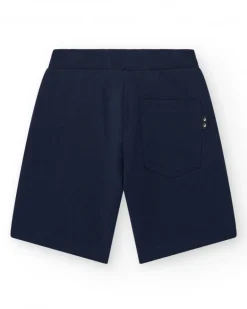 Bermudas pour garçon en bleu marine avec taille ajustable et poches