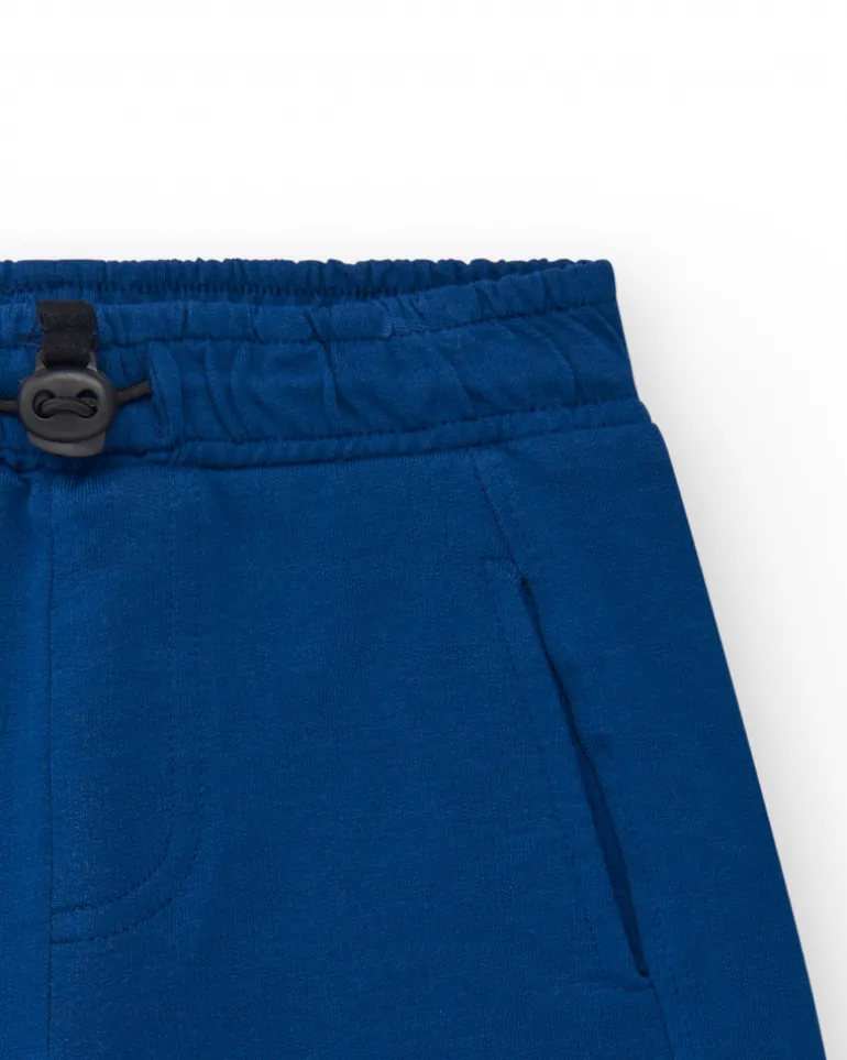 Bermudas pour garçon en bleu marine avec taille ajustable et poches.