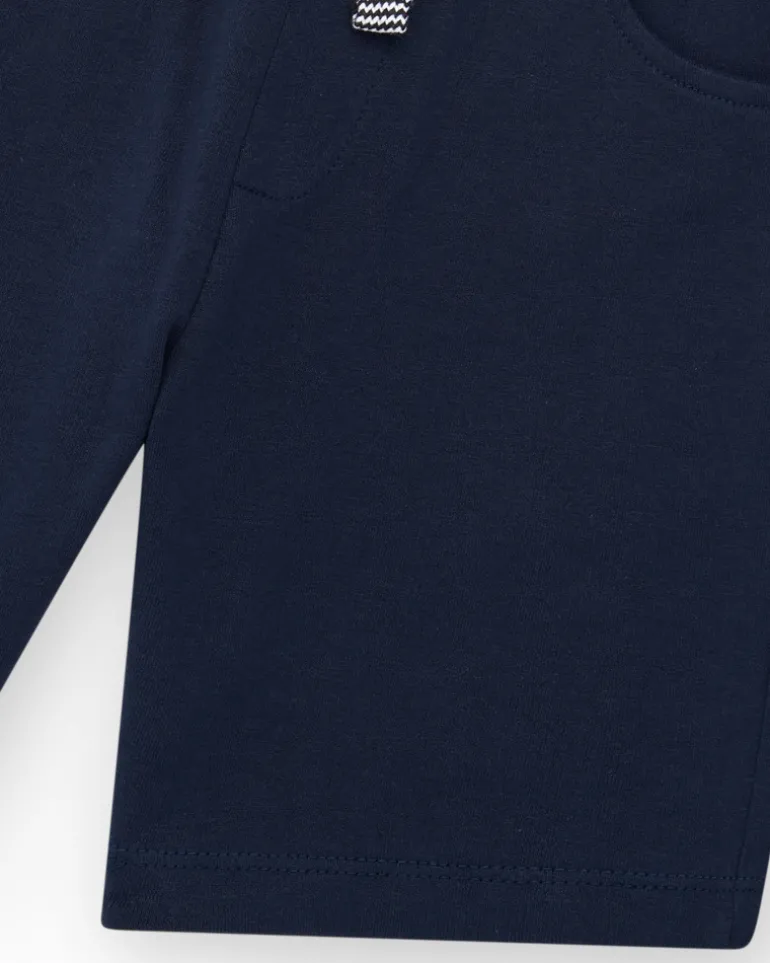 Bermudas pour garçon en bleu marine avec taille ajustable et poches