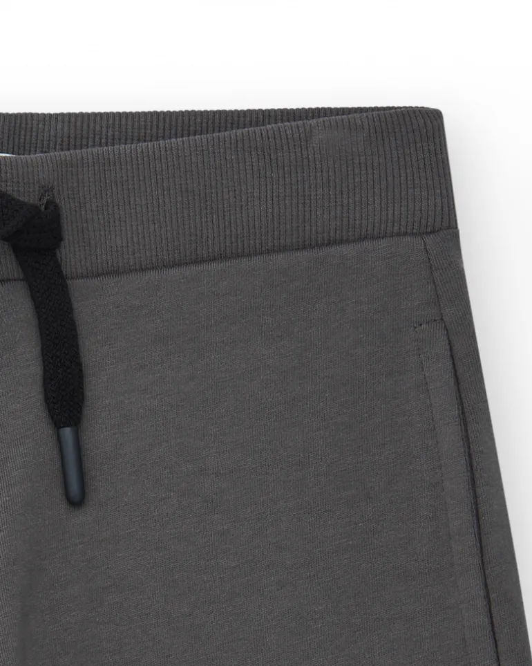 Bermudas pour garçon en gris avec taille ajustable et poches