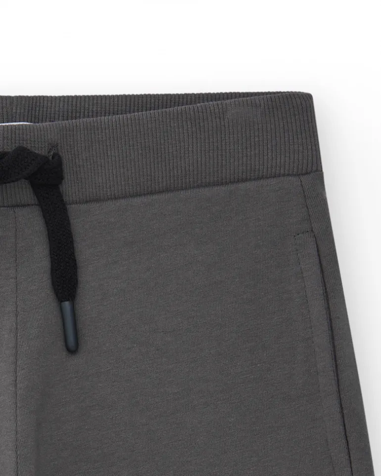 Bermudas pour garçon en gris avec taille ajustable et poches