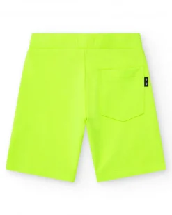 Bermudas pour garçon en jaune avec taille ajustable et poches