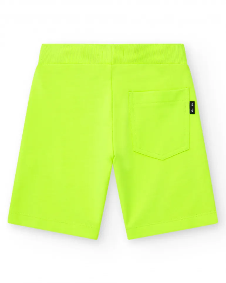 Bermudas pour garçon en jaune avec taille ajustable et poches