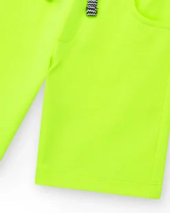 Bermudas pour garçon en jaune avec taille ajustable et poches