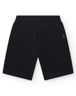 Bermudas pour garçon en noir avec taille ajustable et poches.
