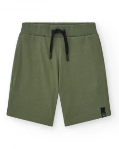Bermudas pour garçon en vert avec taille ajustable et poches