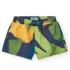Bermudas pour garçon en vert avec imprimé tropical.