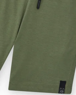Bermudas pour garçon en vert avec taille ajustable et poches
