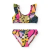 Bikini lilas pour fille avec imprimé multicolore