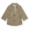 Blazer beige pour garçon avec fermeture à deux boutons et poches