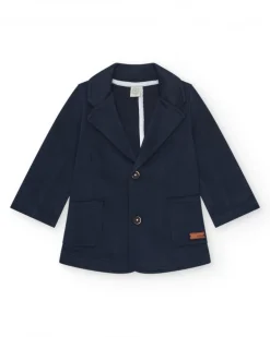 Blazer bleu marine pour garçon avec fermeture à deux boutons