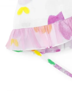 Bonnet plat pour fille couleur blanche