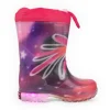 Bottes de pluie fille en fuchsia avec lumières et motif galactique collection Cosmic Girl
