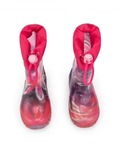 Bottes de pluie fille en fuchsia avec lumières et motif galactique collection Cosmic Girl