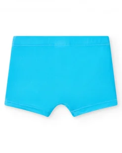Boxer bleu pour garçon avec trottinette et phrase "Let's Go Ride"
