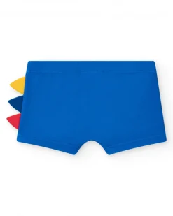 Boxer de bain bleu pour garçon avec design de crocodile et détails 3D